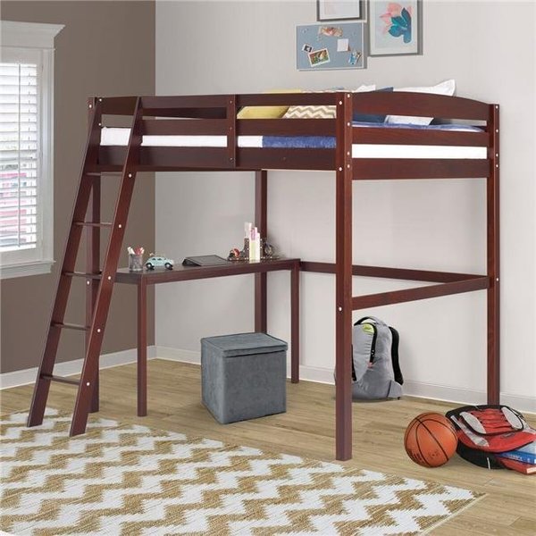 Ecoflex Furniture EcoFlex Furniture T1402DF Concord High Loft Bed with Desk; Cappuccino - Full Size T1402DF